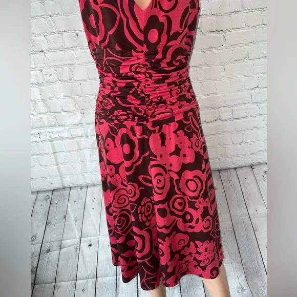 Maggy Boutique Red & Brown Floral Dress size 8 - Picture 9 of 9